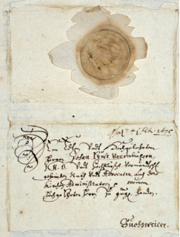 Document daté de 1675 avec notre sceau