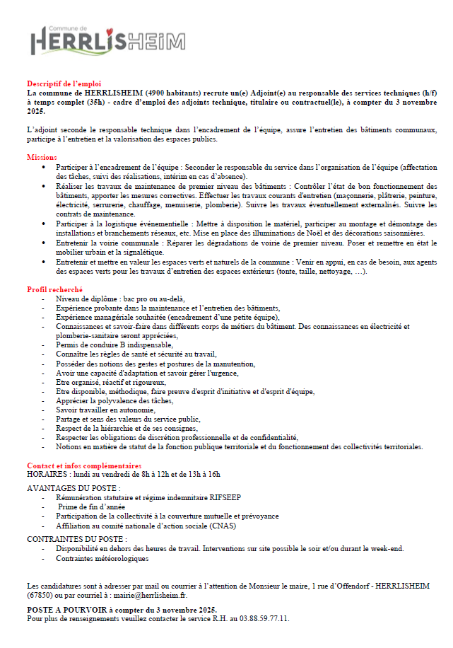Offre emploi