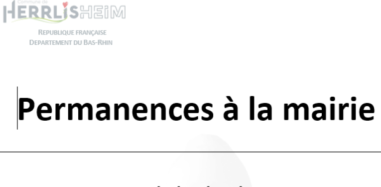 Permanences à la mairie 