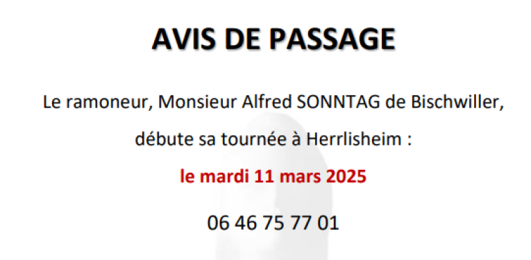 RAMONEUR AVIS DE PASSAGE