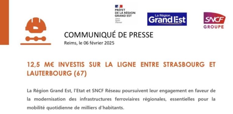 INFO TRAVAUX LIGNE SNCF GAMBSHEIM - HERRLISHEIM 