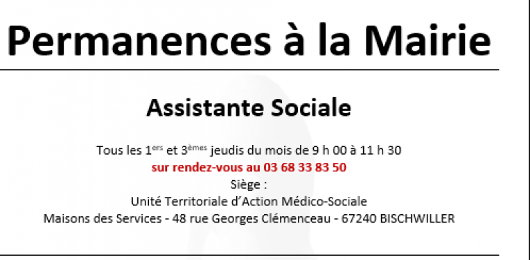 Permanences à la Mairie